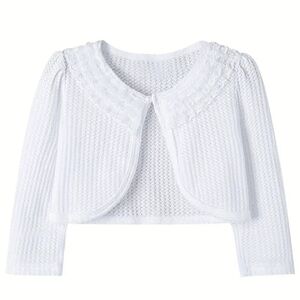 NWT Girls Elegant White Cropped Cardigan.